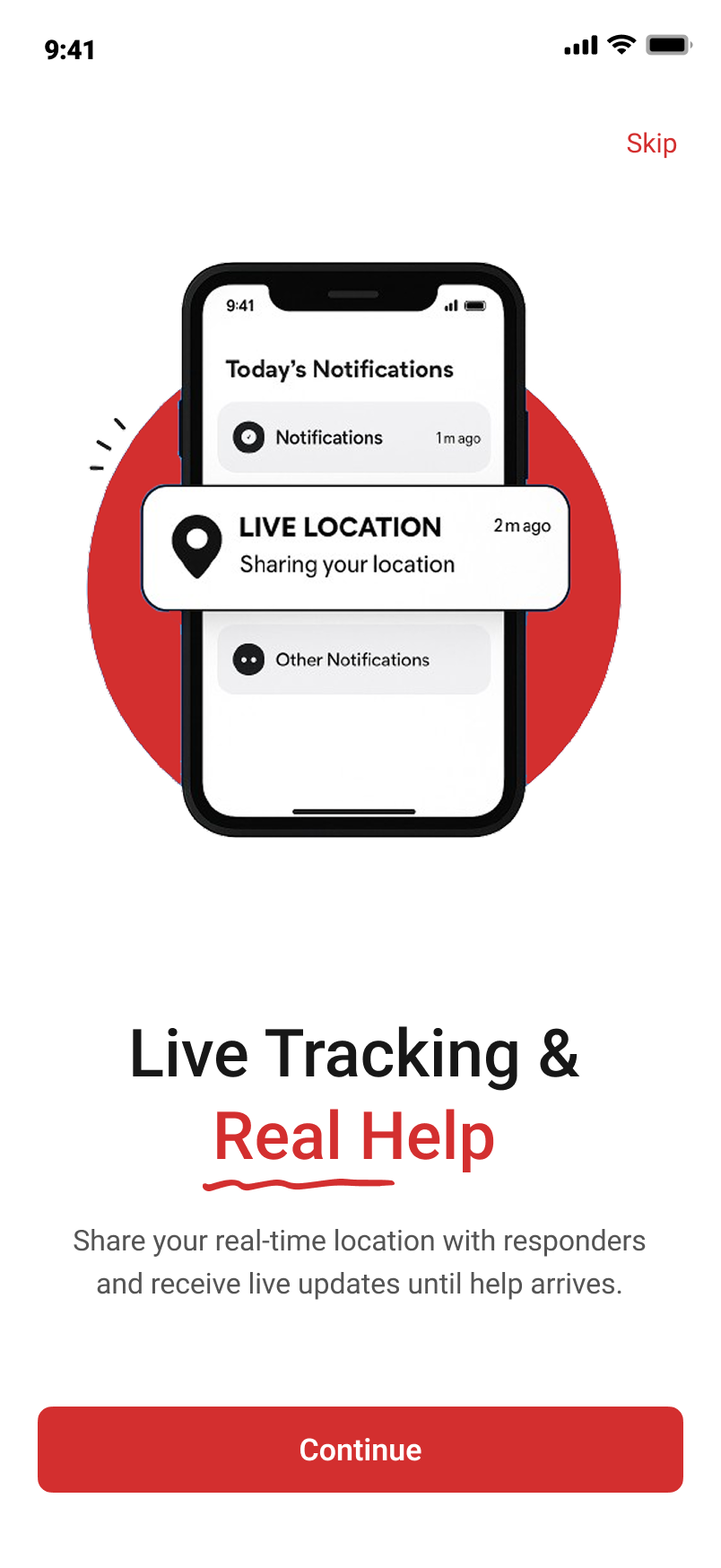 Live Tracking Screen